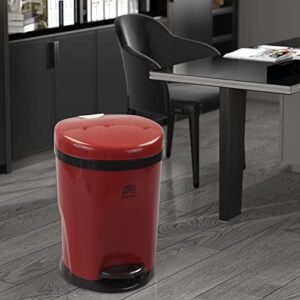 Anbers Pedal Step Garbage Can with Lid, 6 L Plastic Trash Can, Red