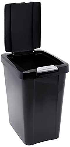 Sterilite 10439004 7.5GAL28L BLK Touch Can, 7.5 Gallon, Black