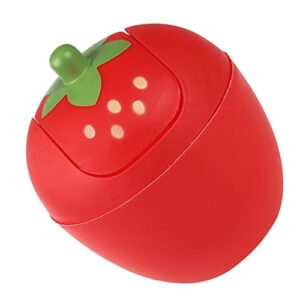 toddmomy mini desktop trash can strawberry swing lid trash bin plastic small waste bin garbage bin for home office car (red)