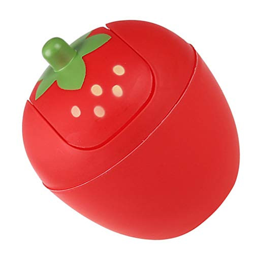 Toddmomy Mini Desktop Trash Can Strawberry Swing Lid Trash Bin Plastic Small Waste Bin Garbage Bin for Home Office Car (Red)