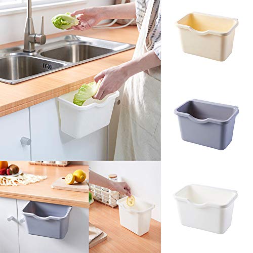 ekqw015l ekqw015l Kitchen Cabinet Door Hanging Rubbish Trash Bin Can Sundries Storage Container Rice White