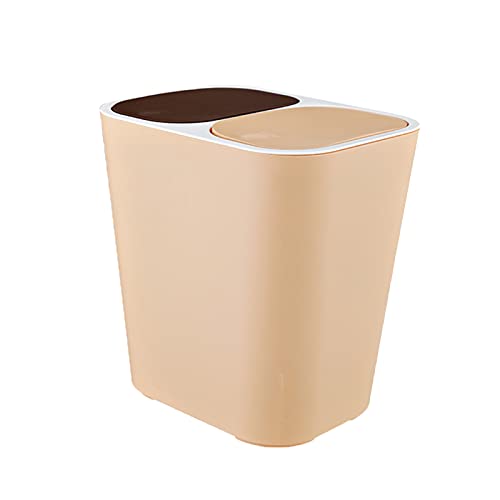 UNIONTOP Garbage Can with Lid Slim Trash Can for Kitchen Bathroom Bedroom Office, Dog Proof Trash Can Orange, Trash Classification Cans