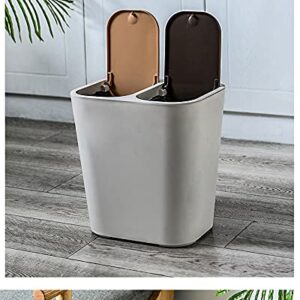 UNIONTOP Garbage Can with Lid Slim Trash Can for Kitchen Bathroom Bedroom Office, Dog Proof Trash Can Orange, Trash Classification Cans