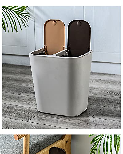 UNIONTOP Garbage Can with Lid Slim Trash Can for Kitchen Bathroom Bedroom Office, Dog Proof Trash Can Orange, Trash Classification Cans