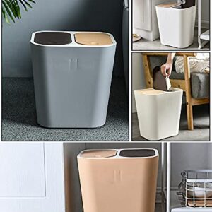 UNIONTOP Garbage Can with Lid Slim Trash Can for Kitchen Bathroom Bedroom Office, Dog Proof Trash Can Orange, Trash Classification Cans