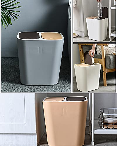 UNIONTOP Garbage Can with Lid Slim Trash Can for Kitchen Bathroom Bedroom Office, Dog Proof Trash Can Orange, Trash Classification Cans