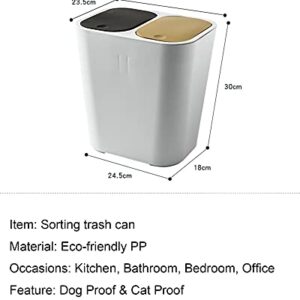 UNIONTOP Garbage Can with Lid Slim Trash Can for Kitchen Bathroom Bedroom Office, Dog Proof Trash Can Orange, Trash Classification Cans