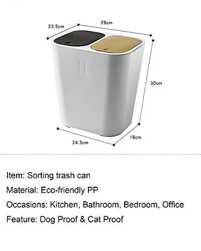 UNIONTOP Garbage Can with Lid Slim Trash Can for Kitchen Bathroom Bedroom Office, Dog Proof Trash Can Orange, Trash Classification Cans