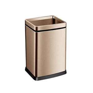 indoor trash can stainless steel square trash can large capacity garbage bin without cover modern minimalist trash can for kitchen living room office trash can (color : champagne-25l)