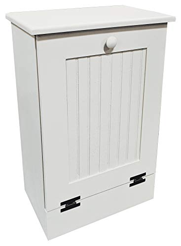 Wooden Tilt-Out Trash Bin with Interior Shelf (Solid Cottage White)