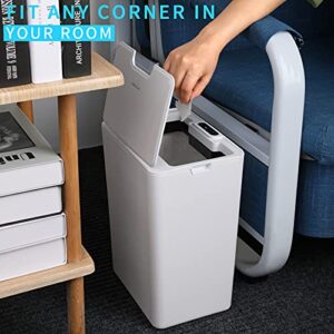 Touchless Motion Sensor Automatic Trash Can with Lid, Waynmer Garbage Bin Perfect for Office, Hotel, Kitchen, PIR Sensor and Vibration Sensor Both Support, 15Liter / 4 Gallon