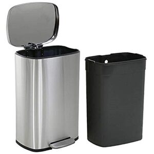 kitchen trash can 13 gallon step garbage can waste bin stainless steel trash can fingerprint-proof garbage bins with lid 50 l large capacity step waste bins for home office bathroom