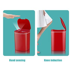 Smaani Automatic Intelligent Induction Trash Can, Trash Can Automatic Waste Bin, Garbage Can 14L for Kitchen | Office | Bedroom | Bathroom | Living Room (Red Model :No Pattern)