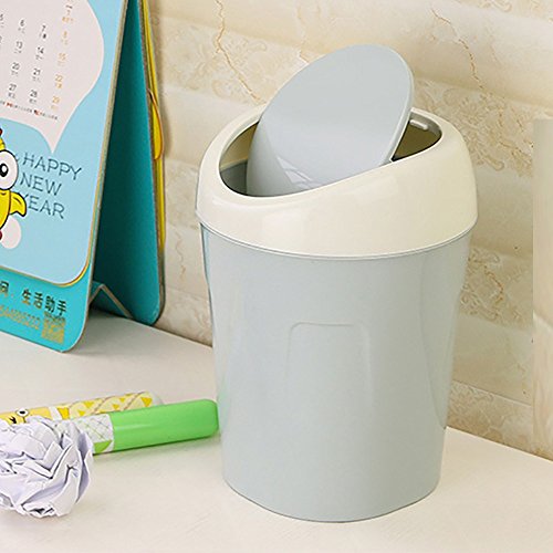 FORUU 2020 New Cute Kitchen Trash Can with Lid,Trumpet Desktops Creative Covered Living Room Mini Trash Can,Waste Basket,Small Trash Can,Best for Home Office Kitchen