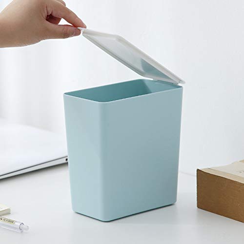 shlutesoy Mini Solid Color Desktop Dustbin Trash Can Kitchen Worktop Rubbish Holder Bin