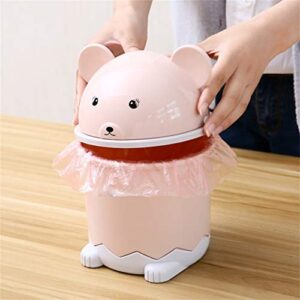 Kariwell Mini Trash Can with Lid - Cute Animal Desktops Trash Can, Rubbish Storage, Garbage Bin for Office Kids Bedroom Use