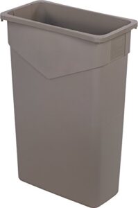 carlisle foodservice products 34202306 trimline polyethylene waste container, 23 gallon capacity, 20″ length x 11″ width x 29.88″ height, beige (case of 4)