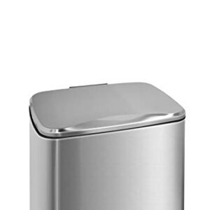 Innovaze 8 Gal./30 Liter and 1.3 Gal./5 Liter Rectangular Stainless Steel Step-on Trash Can Set for Kitchen and Bathroom