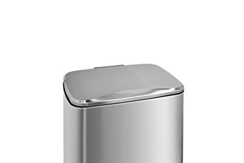 Innovaze 8 Gal./30 Liter and 1.3 Gal./5 Liter Rectangular Stainless Steel Step-on Trash Can Set for Kitchen and Bathroom