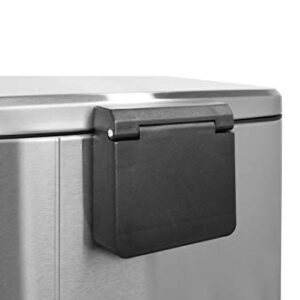 Innovaze 8 Gal./30 Liter and 1.3 Gal./5 Liter Rectangular Stainless Steel Step-on Trash Can Set for Kitchen and Bathroom