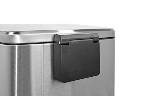 Innovaze 8 Gal./30 Liter and 1.3 Gal./5 Liter Rectangular Stainless Steel Step-on Trash Can Set for Kitchen and Bathroom