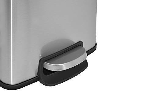 Innovaze 8 Gal./30 Liter and 1.3 Gal./5 Liter Rectangular Stainless Steel Step-on Trash Can Set for Kitchen and Bathroom