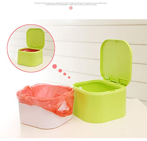 LI-GELISI Press Type Desktop Trash Can Mini Mini Trash Cans Household Living Room Bedroom Cute Table Trash Can (White)