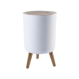 high foot trash can, home creative with lid press living room bathroom kitchen garbage can strong nordic style trash can white 14.2” x 8.6”