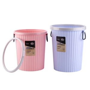 DOITOOL Office Waste Basket Plastic Trash Basket Round Waste Container Kitchen Waste Bins Garbage Can for Bathroom Bedroom Home Office (Purple) Office Trash Cans