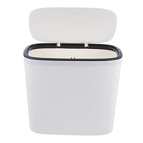 Hemobllo Car Trash Bin Household Narrow Trash Can Push- Type Trash Bin, Rubbish Storage Container Kitchen Tight Trash Can Trash Bin with Lid for Bathroom Bedroom Kitchen Office Bathroom Garbage Bin