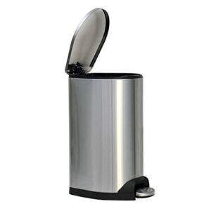 king’s rack 8 gallon / 30 liter brushed stainless steel step-on trash can fingerprint resistance with removable bucket fits in kitchen, bedroom & office