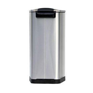 King's Rack 8 Gallon / 30 Liter Brushed Stainless Steel Step-on Trash Can Fingerprint Resistance with Removable Bucket Fits in Kitchen, Bedroom & Office