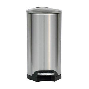 King's Rack 8 Gallon / 30 Liter Brushed Stainless Steel Step-on Trash Can Fingerprint Resistance with Removable Bucket Fits in Kitchen, Bedroom & Office