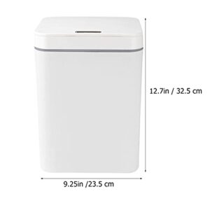 Baluue Intelligent Inductive Trash Can- Electric Contactless Garbage Can with Automatic Open Close Lid, 16Liter Rechargeable Automatic Induction Dustbin for Kitchen Home Office Bedroom (White)