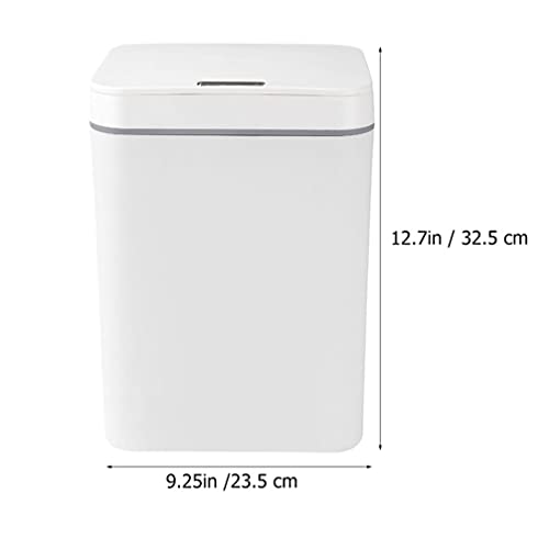 Baluue Intelligent Inductive Trash Can- Electric Contactless Garbage Can with Automatic Open Close Lid, 16Liter Rechargeable Automatic Induction Dustbin for Kitchen Home Office Bedroom (White)