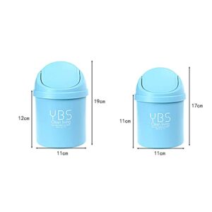 4PCS Candy Color Home Office Desktop Mini Trash Cans with Lid Storage Bin Plastic Paper Basket Trash Can