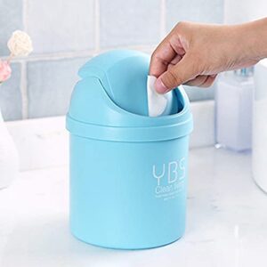 4PCS Candy Color Home Office Desktop Mini Trash Cans with Lid Storage Bin Plastic Paper Basket Trash Can