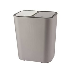 LEFUYAN Trash Can Rectangle Plastic Push-Button Dual Compartment 12liter Recycling Waste Bin with lid Garbage Can Bathroom Kitchen Bedroom Office Split Trash Can