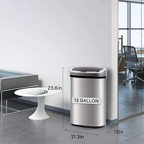 New 13-Gallon Touch Free Sensor Automatic Touchless Trash Can Kitchen