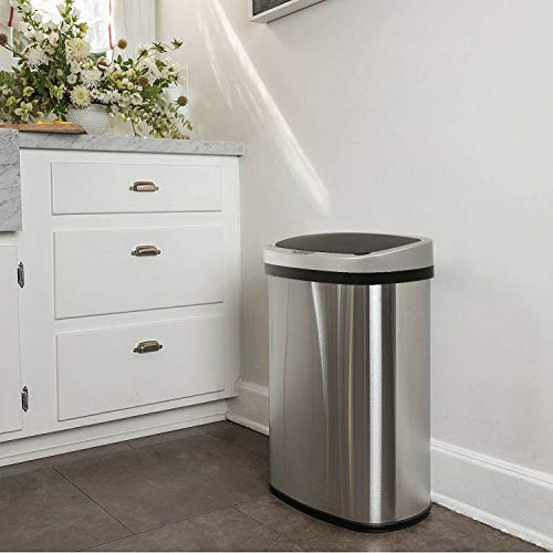 New 13-Gallon Touch Free Sensor Automatic Touchless Trash Can Kitchen