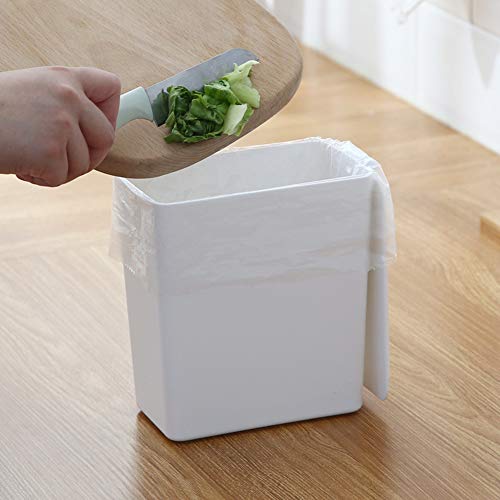 Gnc33Ouhen Mini Solid Color Desktop Dustbin Trash Can Kitchen Worktop Rubbish Holder Bin for Bathrooms, Powder Rooms, Kitchens, Home Offices Blue