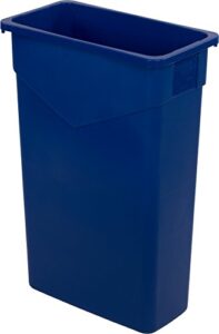 carlisle foodservice products 34202314 trimline polyethylene waste container, 23 gallon capacity, 20″ length x 11″ width x 29.88″ height, blue (case of 4)