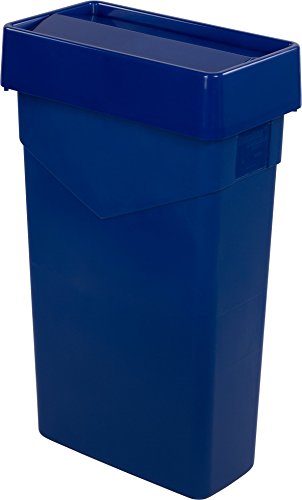 Carlisle FoodService Products 34202314 TrimLine Polyethylene Waste Container, 23 Gallon Capacity, 20" Length x 11" Width x 29.88" Height, Blue (Case of 4)