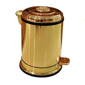 stainless steel trash can, pedal garbage container bin golden trash bin wastebasket with lid for hotel room parlor kitchen lounge large-capacity (color : gold, size : 10l)