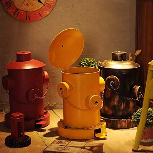 SXFYHXY Wastebasket Creative Wrought Iron Pedal Touchless Trash Can Industrial Wind Family Bar Garbage Can for Indoor Trash Can Kitchen Garbage Can with Lid