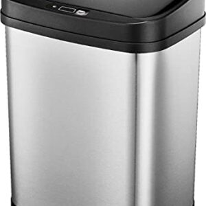 Insignia - 3 Gal. Automatic Trash Can - Stainless Steel