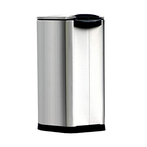 King’s Rack 13 Gallon / 50 Liter Brushed Stainless Steel Step-on Trash Can Fingerprint Resistance with Removable Bucket Fits in Kitchen, Bedroom & Office