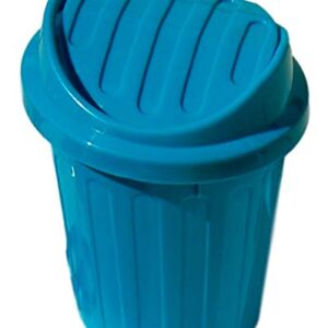 Much2Fun Mini Trash Can with Lid for Desktop (2 Pack) Teal and Green