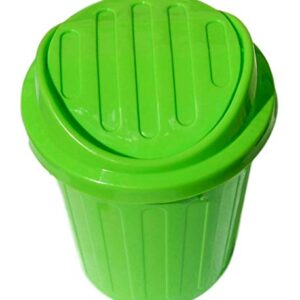 Much2Fun Mini Trash Can with Lid for Desktop (2 Pack) Teal and Green