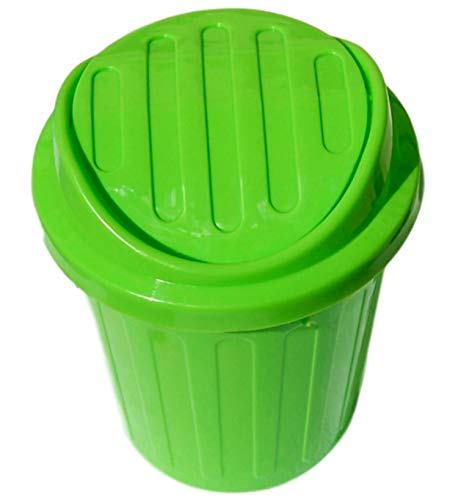 Much2Fun Mini Trash Can with Lid for Desktop (2 Pack) Teal and Green